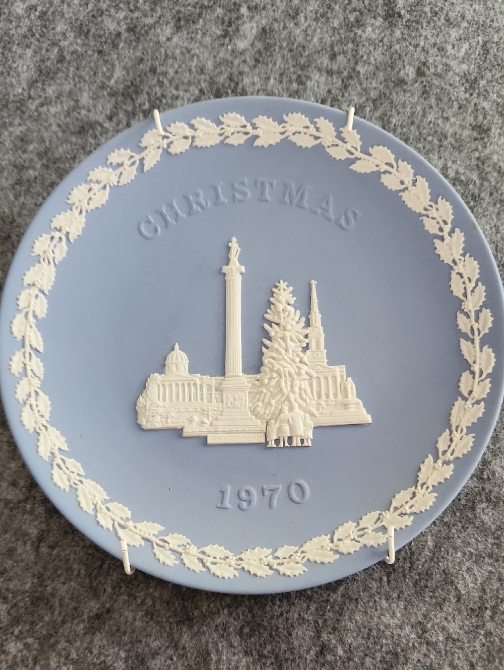 Wedgwood Blue and White Relief Christmas Plate